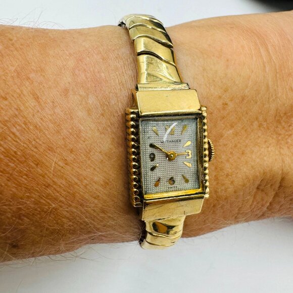Vtg 1950's Wittnauer Swiss Women's Watch 10k G.F. Kestenmade Band Made in USA - Picture 15 of 16